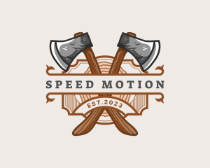 Lumberjack Woodcutter Axe  logo design