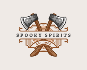 Lumberjack Woodcutter Axe  logo design