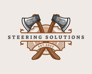 Lumberjack Woodcutter Axe  logo design