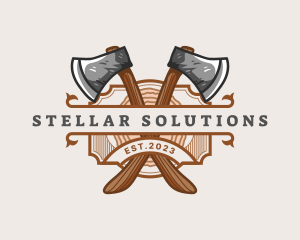 Lumberjack Woodcutter Axe  logo design