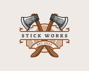 Lumberjack Woodcutter Axe  logo design