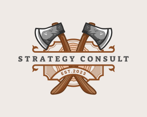 Lumberjack Woodcutter Axe  logo design