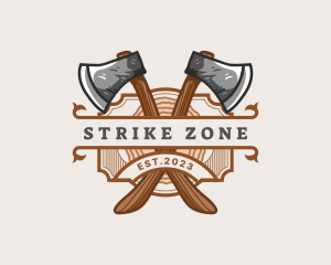 Lumberjack Woodcutter Axe  logo design