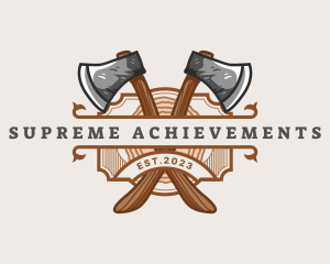 Lumberjack Woodcutter Axe  logo design