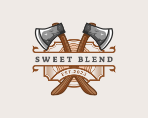 Lumberjack Woodcutter Axe  logo design