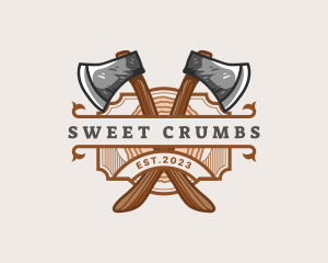 Lumberjack Woodcutter Axe  logo design