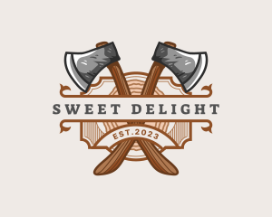 Lumberjack Woodcutter Axe  logo design