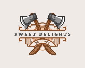 Lumberjack Woodcutter Axe  logo design