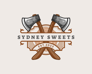 Lumberjack Woodcutter Axe  logo design