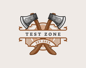 Lumberjack Woodcutter Axe  logo design