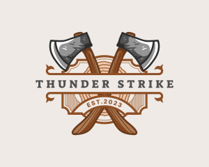 Lumberjack Woodcutter Axe  logo design