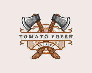 Lumberjack Woodcutter Axe  logo design