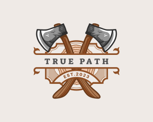 Lumberjack Woodcutter Axe  logo design