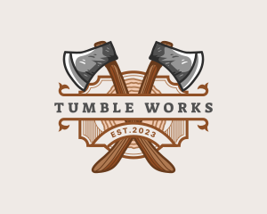 Lumberjack Woodcutter Axe  logo design