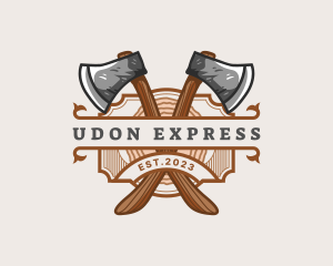 Lumberjack Woodcutter Axe  logo design