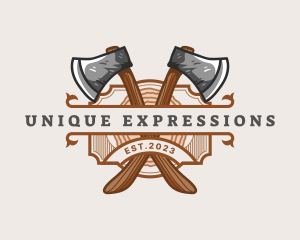 Lumberjack Woodcutter Axe  logo design