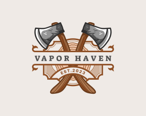 Lumberjack Woodcutter Axe  logo design