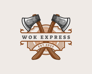 Lumberjack Woodcutter Axe  logo design