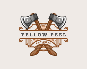 Lumberjack Woodcutter Axe  logo design