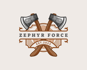 Lumberjack Woodcutter Axe  logo design