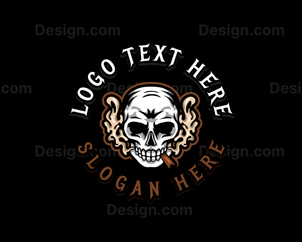 Smoking Skull Tobacco Logo