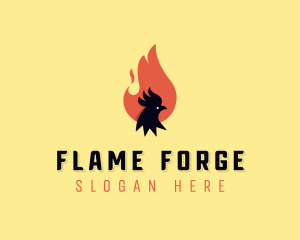 BBQ Flame Chicken logo design