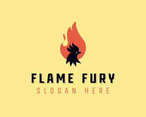 BBQ Flame Chicken logo design