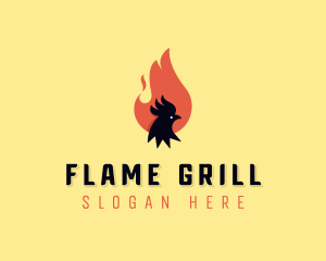 BBQ Flame Chicken logo design