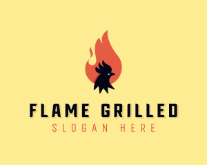 BBQ Flame Chicken logo design