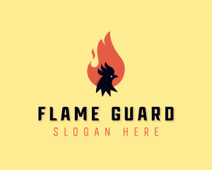 BBQ Flame Chicken logo design