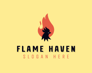 BBQ Flame Chicken logo design