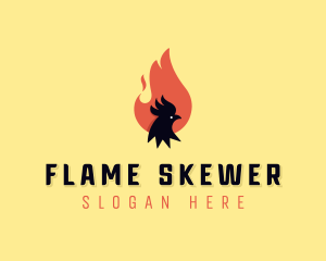 BBQ Flame Chicken logo design