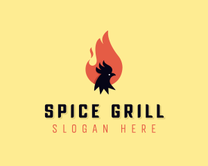 BBQ Flame Chicken logo design