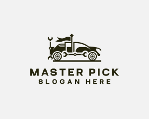 Car Truck Mechanic Repair logo design