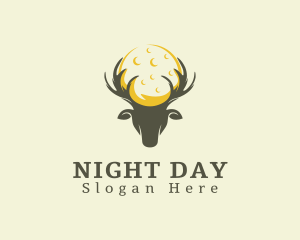 Night Moon Deer  logo design