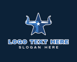 Blue Bull Star logo design