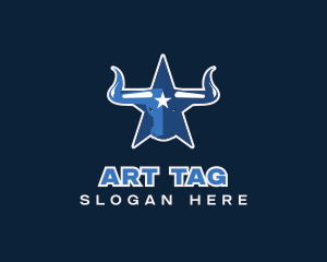 Blue Bull Star logo design