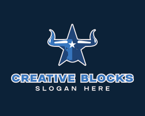 Blue Bull Star logo design