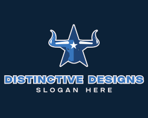 Blue Bull Star logo design