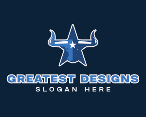 Blue Bull Star logo design