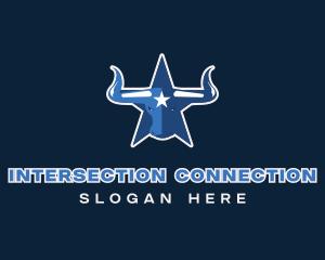 Blue Bull Star logo design