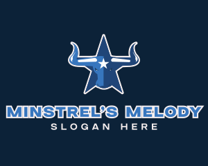 Blue Bull Star logo design