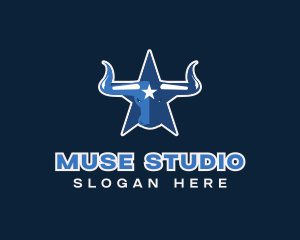 Blue Bull Star logo design