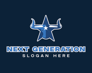 Blue Bull Star logo design