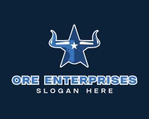 Blue Bull Star logo design