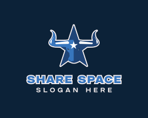 Blue Bull Star logo design