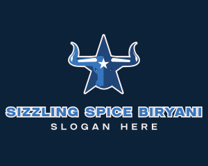 Blue Bull Star logo design