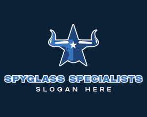 Blue Bull Star logo design