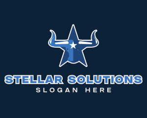 Blue Bull Star logo design