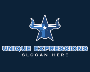 Blue Bull Star logo design